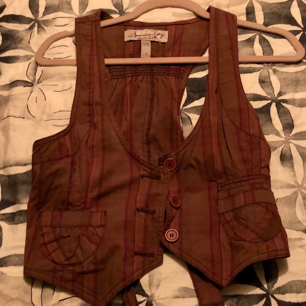 American Rag Plaid Vest - Picture 3 of 7